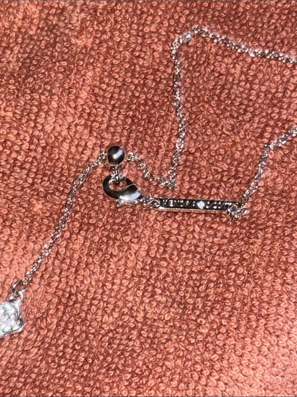 Kendra Scott Silver Necklace with Green Clover Charm - Picture 5 of 6